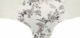 Bhs Grey Floral Print Short, cream 2304700004
