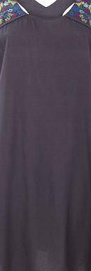 Bhs Grey Jungle Embroidered Throw On Dress, grey