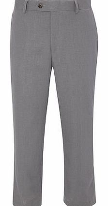 Grey Linen Blend Trousers, Grey BR65L02CGRY