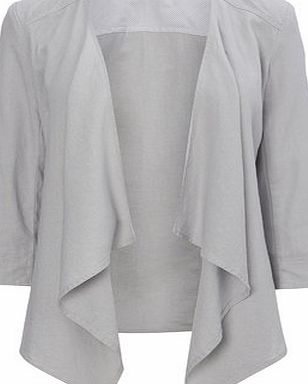 Bhs Grey Linen Blend Waterfall Jacket, light grey