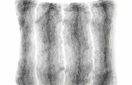 Bhs Grey Luxury Arctic Faux Fur Cushion, grey