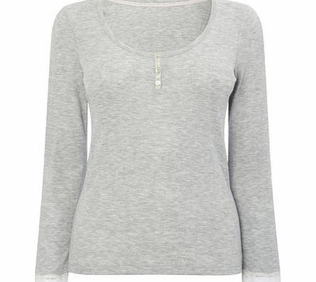 Grey Marl Pointelle Thermal Long Sleeve Pyjama