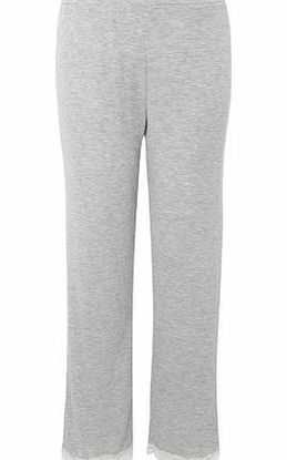 Grey Marl Pointelle Thermal Pyjama Pant, grey