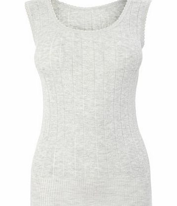 Bhs Grey Marl Pointelle Thermal Vest, grey 4805520870