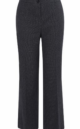 Bhs Grey Mini Check Print Straight Leg Trouser, grey
