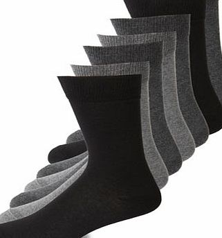 Bhs Grey Mix 7 Pack Fresher Feet Socks, Grey