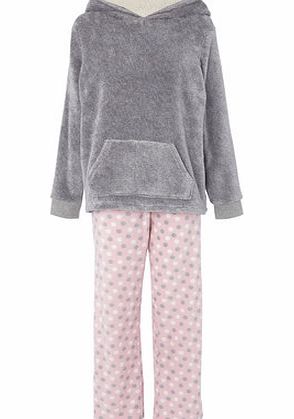 Bhs Grey Multi Reindeer Novelty Gifting Pyjama, grey