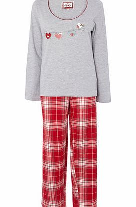 Bhs Grey Multi Robin Gifting Pyjama Set, grey multi