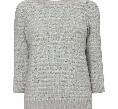 Bhs Grey Multi Stripe Stitch Jumper, grey multi