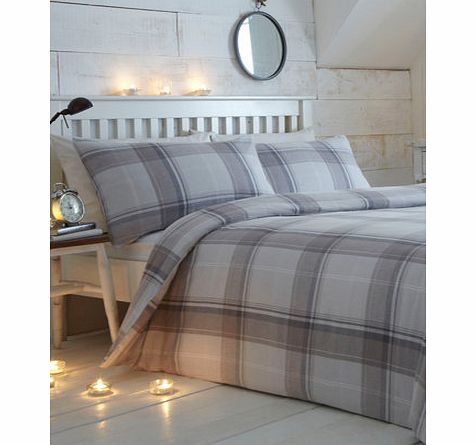 Bhs Grey Nelson Brushed Cotton Bedding Set, grey