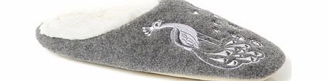 Bhs Grey Peacock Slippers, grey 6007110870