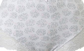 Bhs Grey/ Pink Heart Print Lace Full Brief, Pink