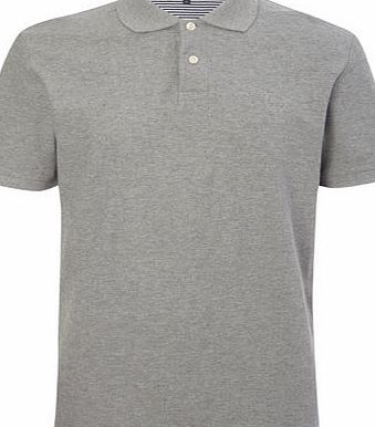 Bhs Grey Plain Cotton Pique Polo Shirt, Grey