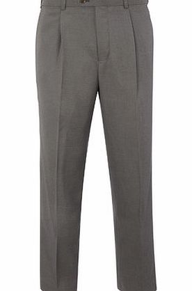 Bhs Grey Pleat Front Trousers, Grey BR65P04GGRY