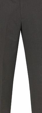 Bhs Grey Regular Fit Flat Front Trousers, Grey