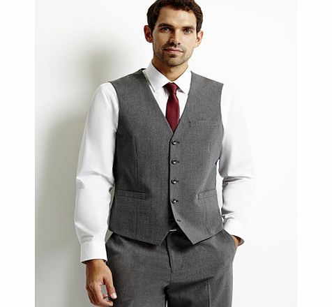 Grey Regular Fit Waistcoat, Grey BR64J01FGRY