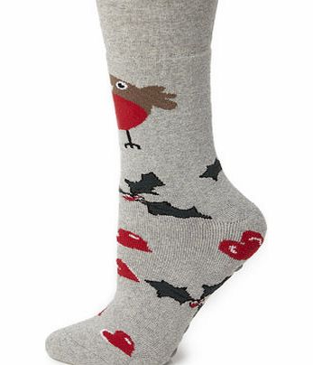 Bhs Grey Robin Turn Top Snuggle Socks, grey 3008360870