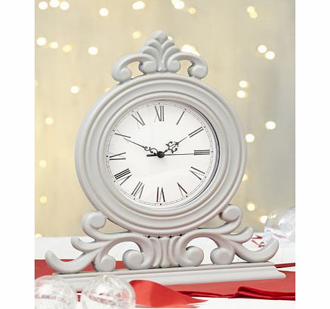 Bhs Grey scroll clock, grey 30924070870