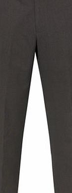 Bhs Grey Sharkskin Regular Fit Flat Front Trousers,