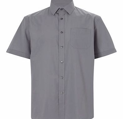 Bhs Grey Short Sleeve Shirt, Grey BR66S01DGRY
