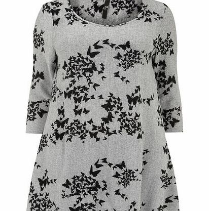 Bhs Grey Soft Touch Butterfly Top, grey 12611890870