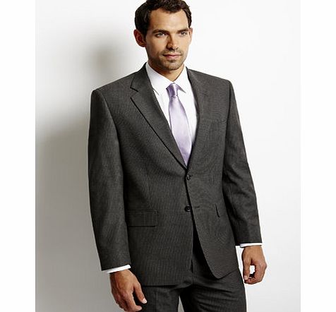 Bhs Grey Stripe Regular Fit Suit Jacket, Grey