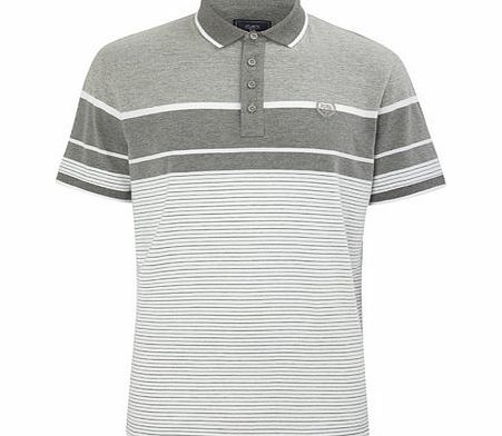 Bhs Grey Striped Polo Shirt, LT GREY BR52J08GGRY