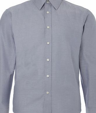 Bhs Grey Texture Slim Fit Point Collar Shirt, Grey