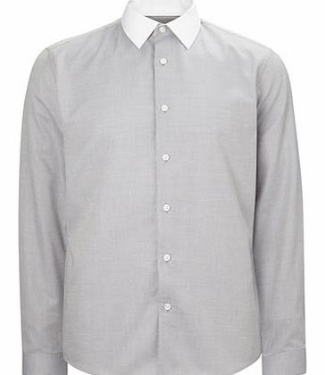 Bhs Grey Textured Slim Fit Shirt, Grey BR66F04EGRY