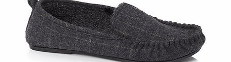 Bhs Grey Tweed Moccasin Slippers, Grey BR62F08FGRY