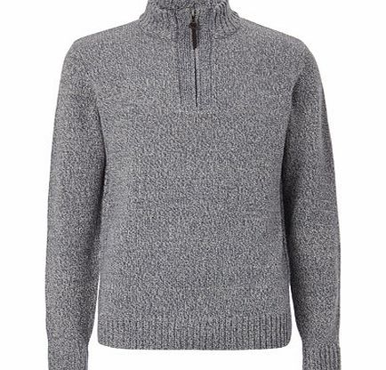Bhs Grey Twist Zip Neck Jumper, Grey BR53E01GGRY