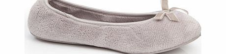Bhs Grey Velvet Bow Ballerina Slipper with Polka Dot