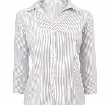 Bhs Grey/white 3/4 Sleeve Shirt, grey/white 8616097582
