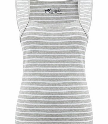 Grey/white Stripe Square Neck Vest, grey/white