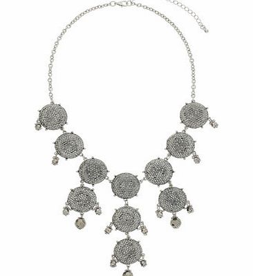 Bhs Haematite Sparkle Bead Drop Collar, grey