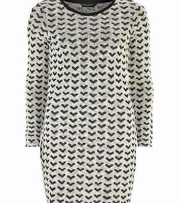 Bhs Heart Print Jacquard Tunic, black 19128918513