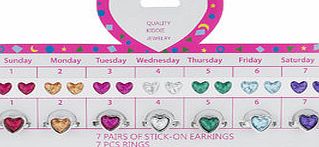 Bhs Heart Shape Sticker and Ring Set, multi