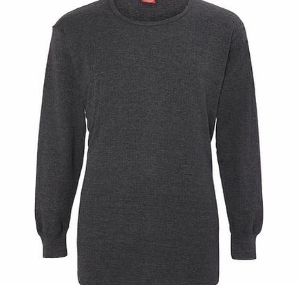 Heat Holder Long Sleeve Thermal Crew Top, Grey