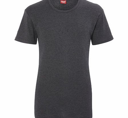 Bhs Heat Holder Short Sleeve Thermal Crew Top, Grey