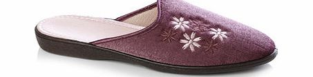 Bhs Heather Floral Embroidered Mule Slippers,