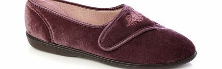 Bhs Heather Flower Embroidered Velcro Slippers,