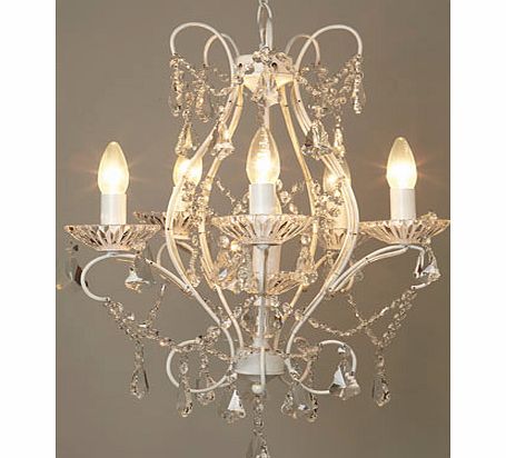 Bhs Hermione 6 light chandelier, white 9745780001
