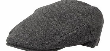 Bhs Herringbone Check Flat Cap, Grey. BR63H52BGRY