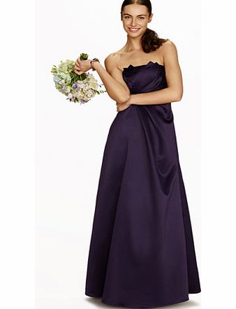 Bhs Iris Grape Long Bridesmaid Dress, deep purple