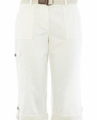 Bhs Ivory Belted Cotton Crop, ivory 2207690904