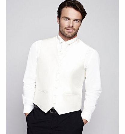 Bhs Ivory Diamond Print Cravat, White BR66W21EWHT