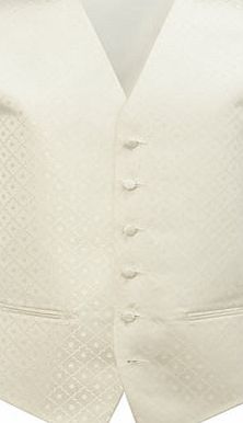 Bhs Ivory Diamond Wedding Waistcoat, White BR66W09EWHT