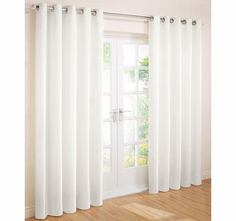 Bhs Ivory Essentials plain Panama eyelet curtain,