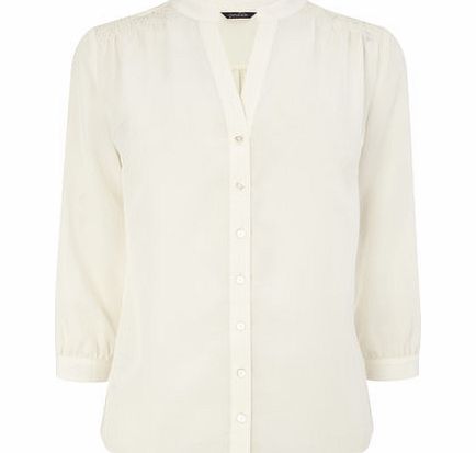 Bhs Ivory Gathered Detail Chiramen Shirt, ivory