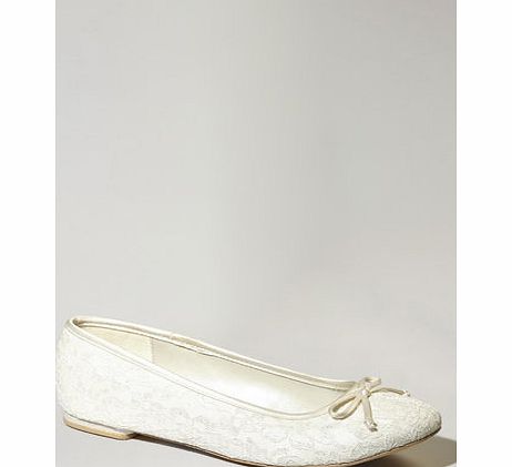 Bhs Ivory Lace Ballerina Pump, ivory 2845240904